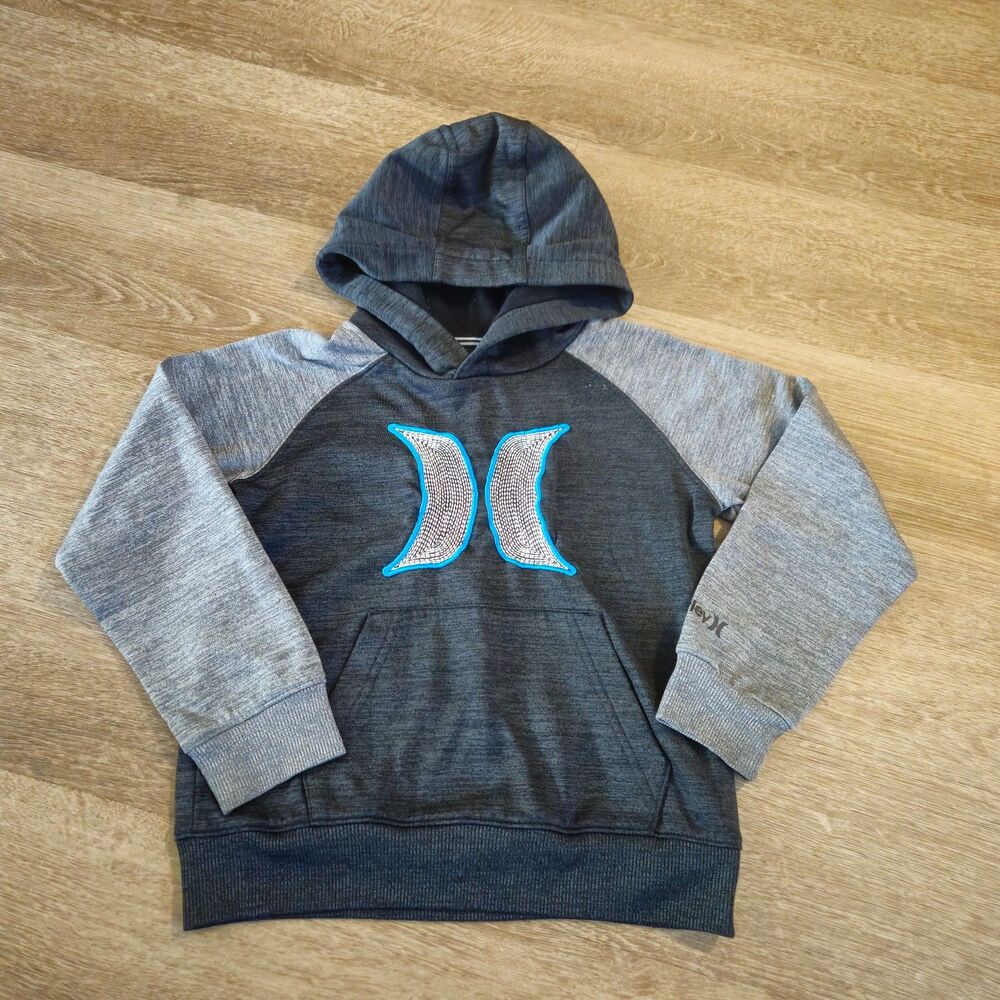 Hurley Nike Collab Pull Over Hoodie Thermafit Embroidered Boys 6 Small